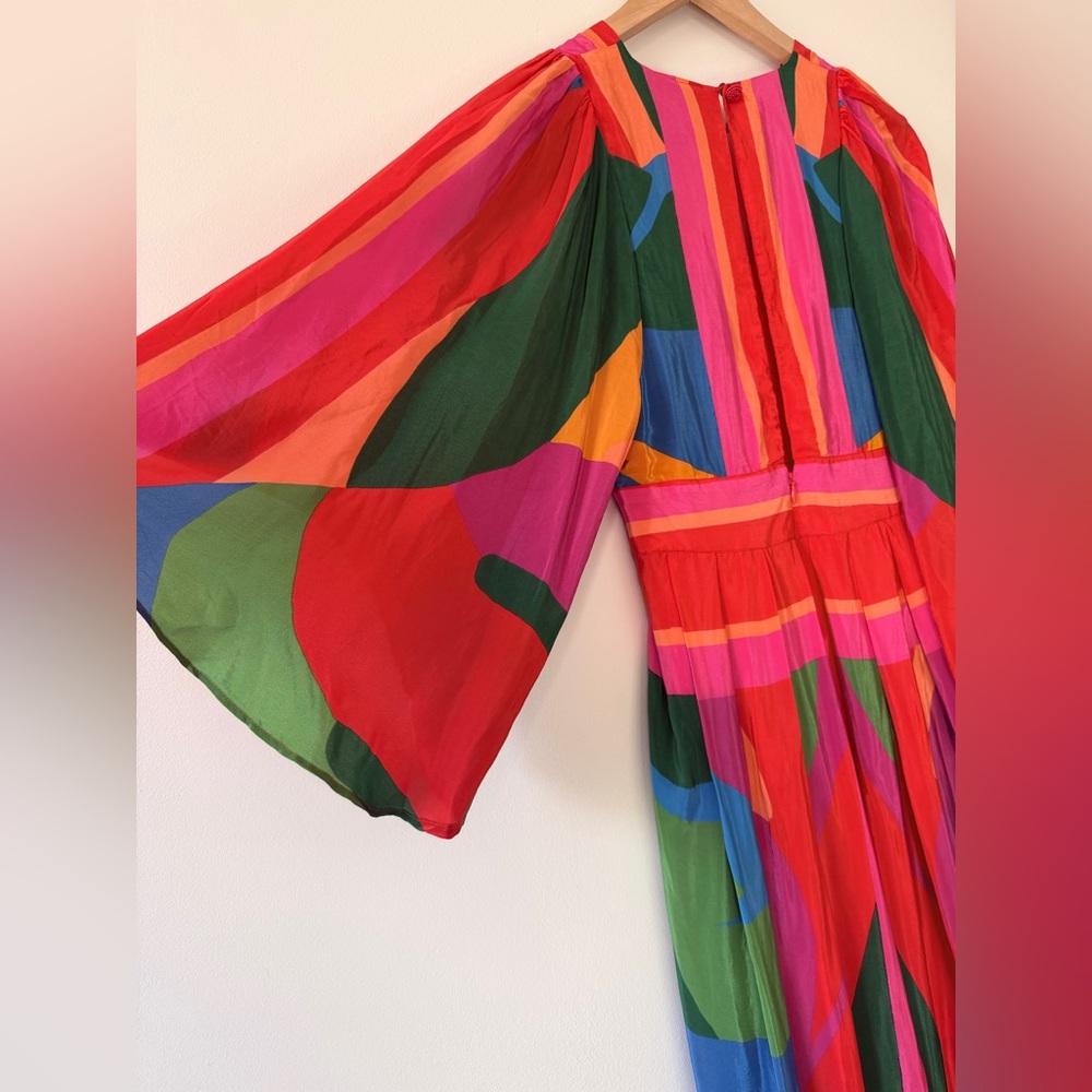 FARM Rio Colorful Leaves Midi Dress XS - Picture 15 of 15